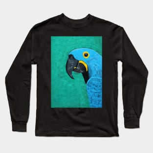 Blue Parrot Pop Art Painting Long Sleeve T-Shirt